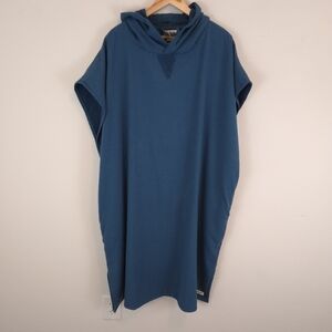 Sand Cloud Terra Hooded Poncho In Teal Blue